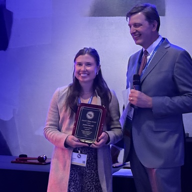 Dr. Joanna Silbar receives the John D. Silbar Award.